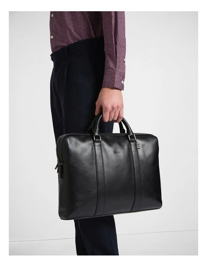 Colin Leather Briefcase in Black image 2