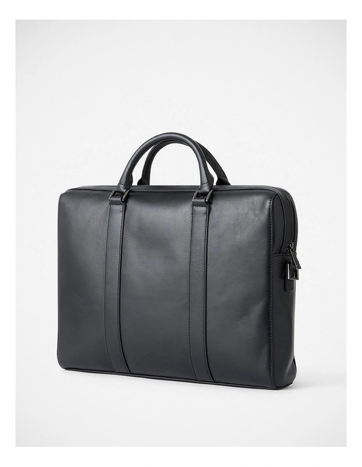 Colin Leather Briefcase in Black image 3