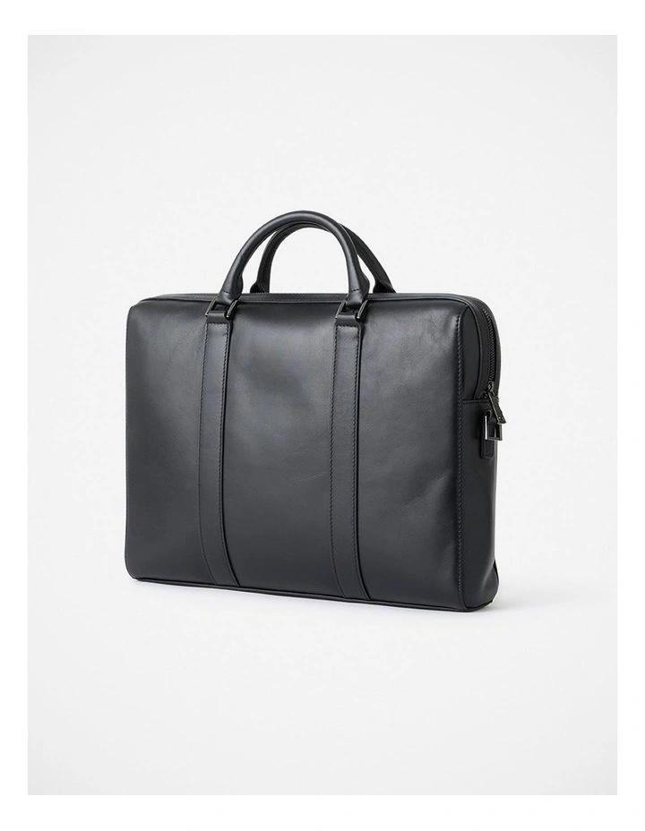Colin Leather Briefcase in Black image 3