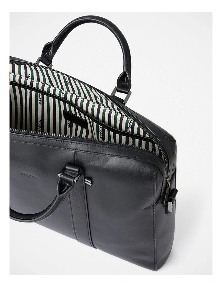 Colin Leather Briefcase in Black image 4