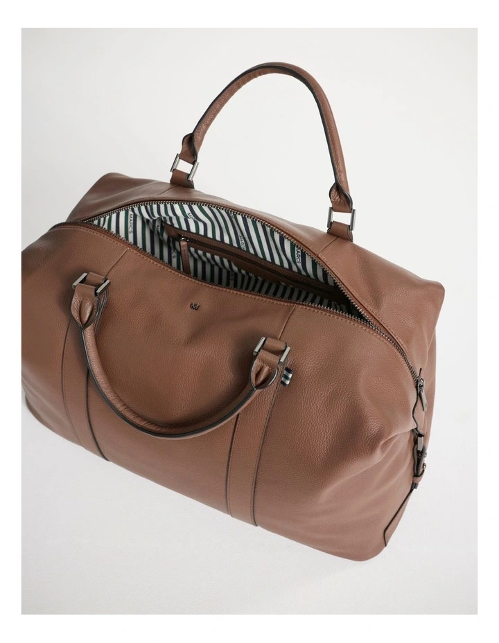 Dane Leather Holdall in Tan image 5