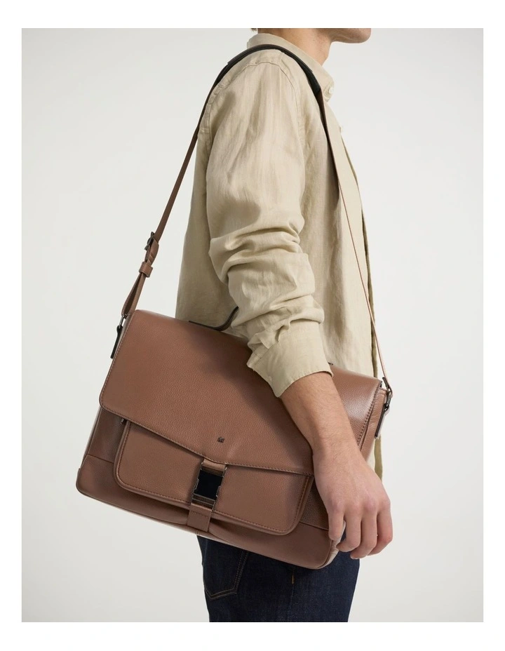 Dane Leather Satchel in Tan image 2