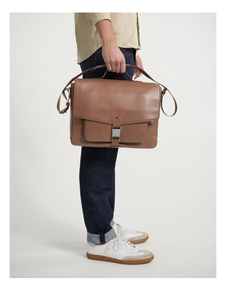Dane Leather Satchel in Tan image 4