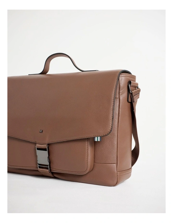 Dane Leather Satchel in Tan image 5