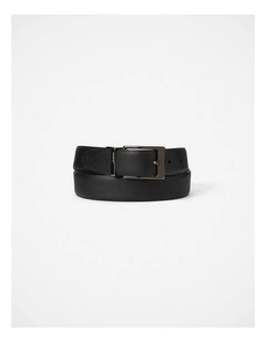 Oden Reversible Leather Belt in Black/Chocolate
