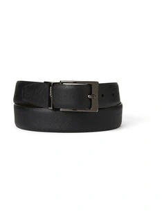 Oden Reversible Leather Belt in Black/Chocolate