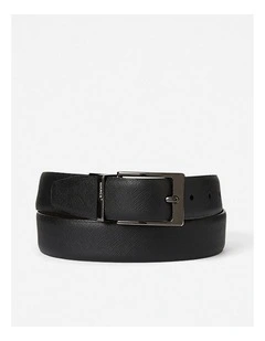 Oden Reversible Leather Belt in Black/Chocolate