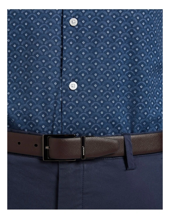 Oden Reversible Leather Belt in Black/Chocolate image 2