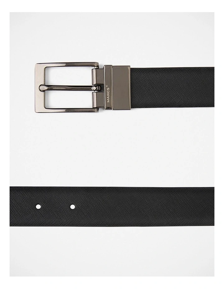 Oden Reversible Leather Belt in Black/Chocolate image 3