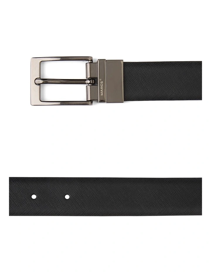 Oden Reversible Leather Belt in Black/Chocolate image 3