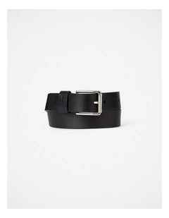 Oscar Leather Jeans Belt in Black