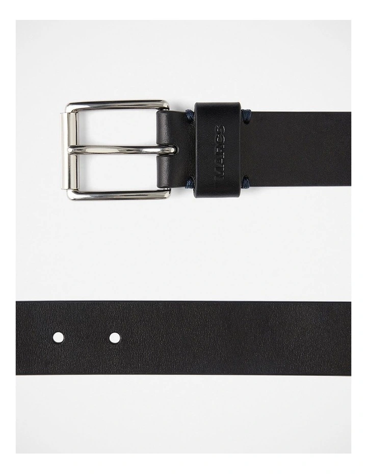 Oscar Leather Jeans Belt in Black image 3
