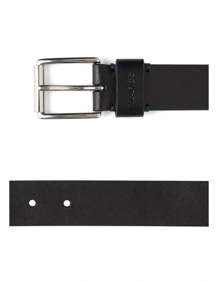 Oscar Leather Jeans Belt in Black image 3