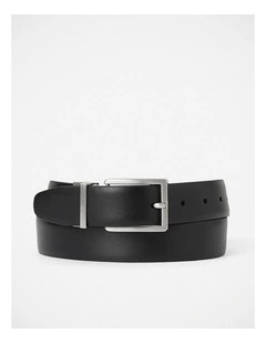 Lance Reversible Leather Belt in Black/Cognac