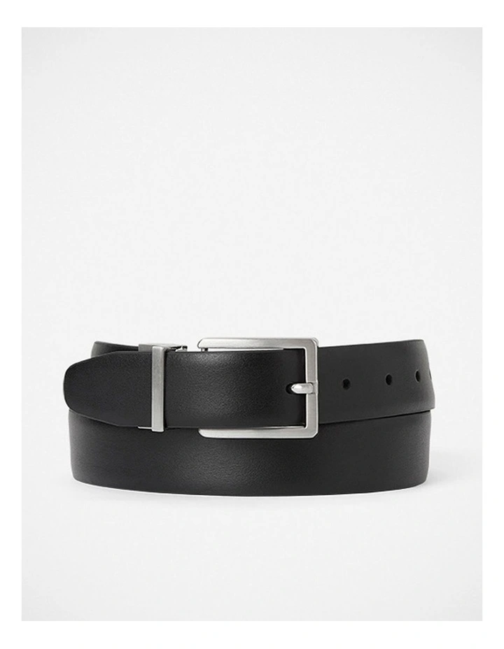 Lance Reversible Leather Belt in Black/Cognac image 1
