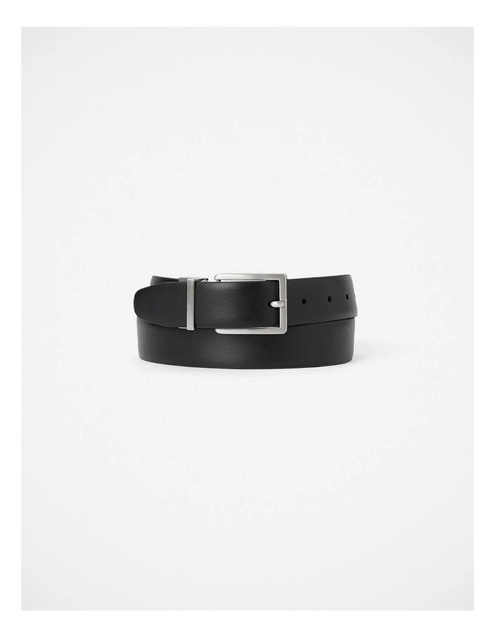 Lance Reversible Leather Belt in Black/Cognac image 1