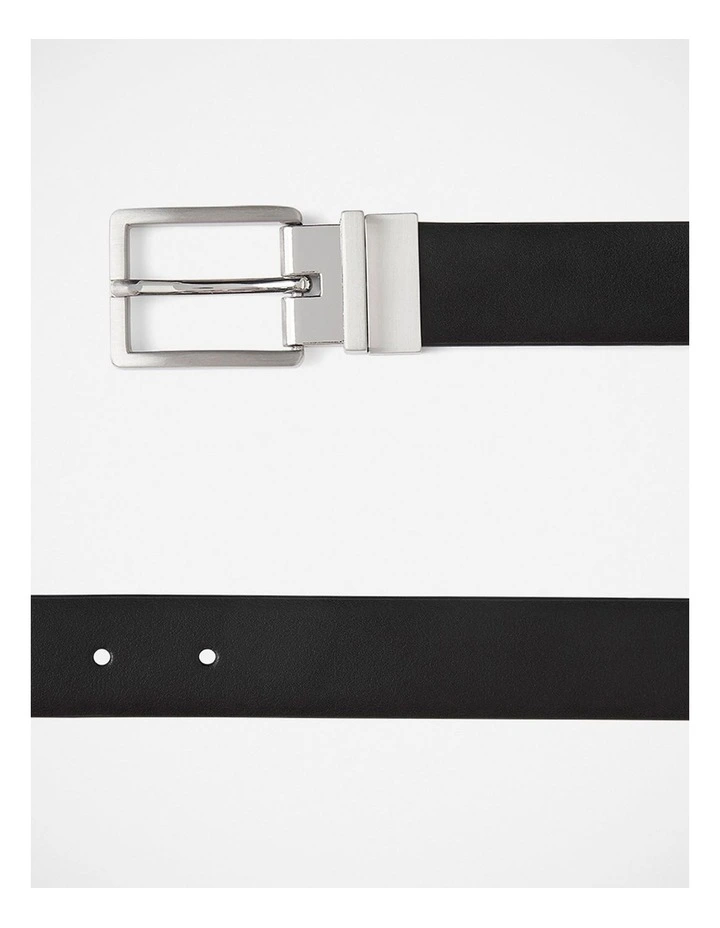 Lance Reversible Leather Belt in Black/Cognac image 2