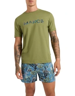 Rhino You're Mine Pj Short Set in Green Multi