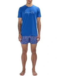 Sea La Vie Pj Short Set in Blue Multi