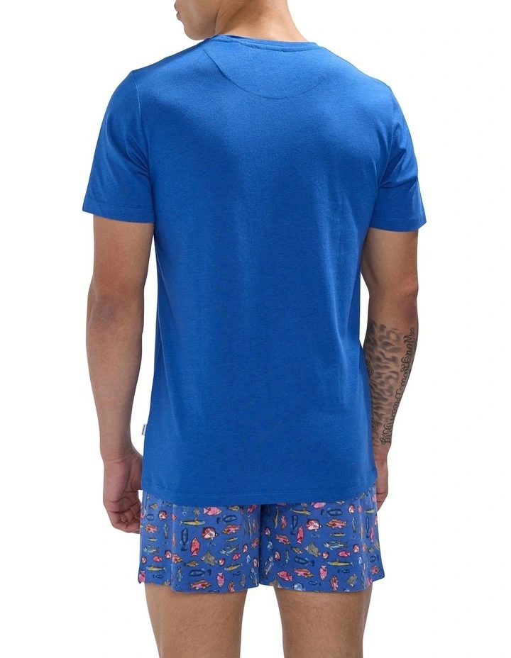 Sea La Vie Pj Short Set in Blue Multi image 3