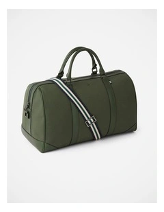 Mathias Leather Mix Holdall in Khaki