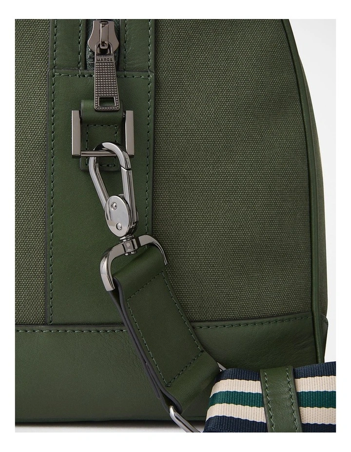 Mathias Leather Mix Holdall in Khaki image 3