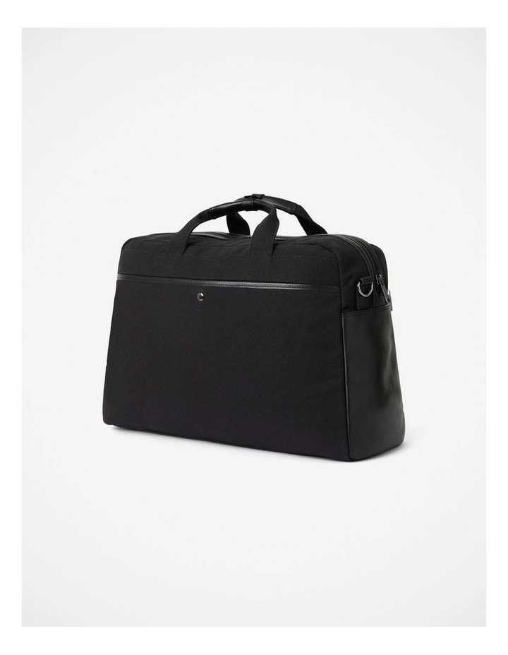 Marius Leather Trim Holdall in Black image 1