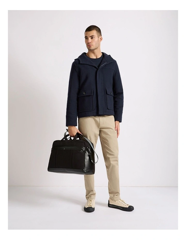 Marius Leather Trim Holdall in Black image 2