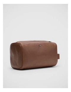 Hayden Leather Washbag in Tan