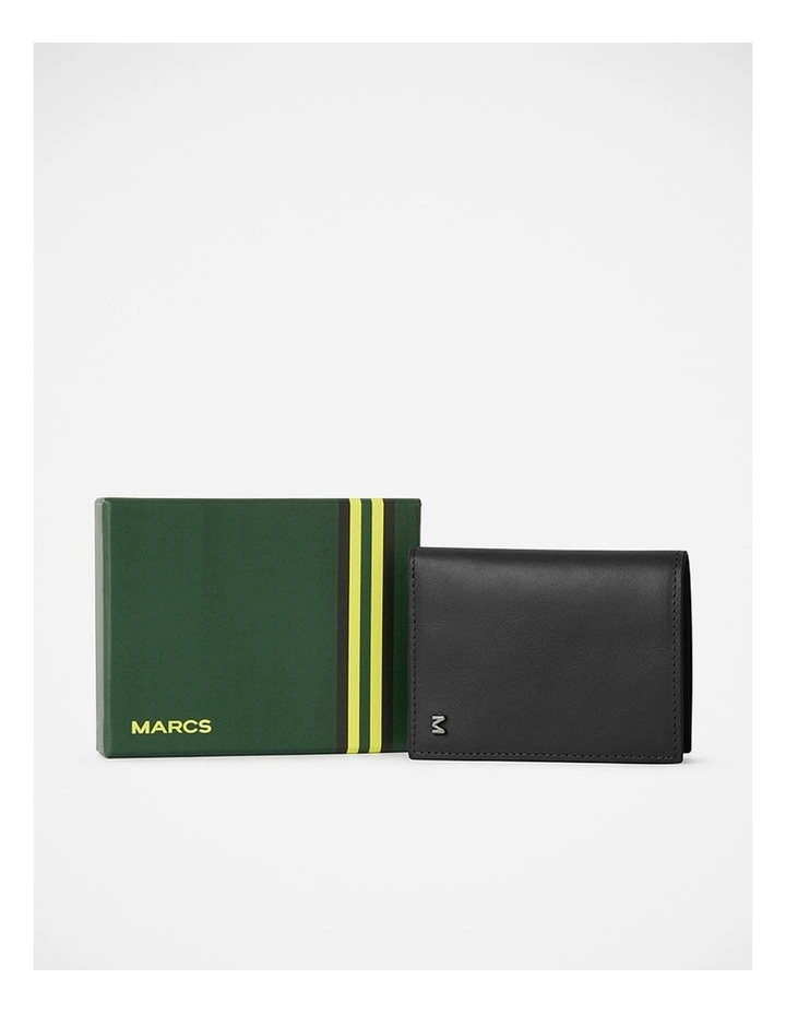 Hayden Leather Bi-Fold Wallet in Black image 4
