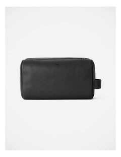 Hayden Leather Washbag in Black