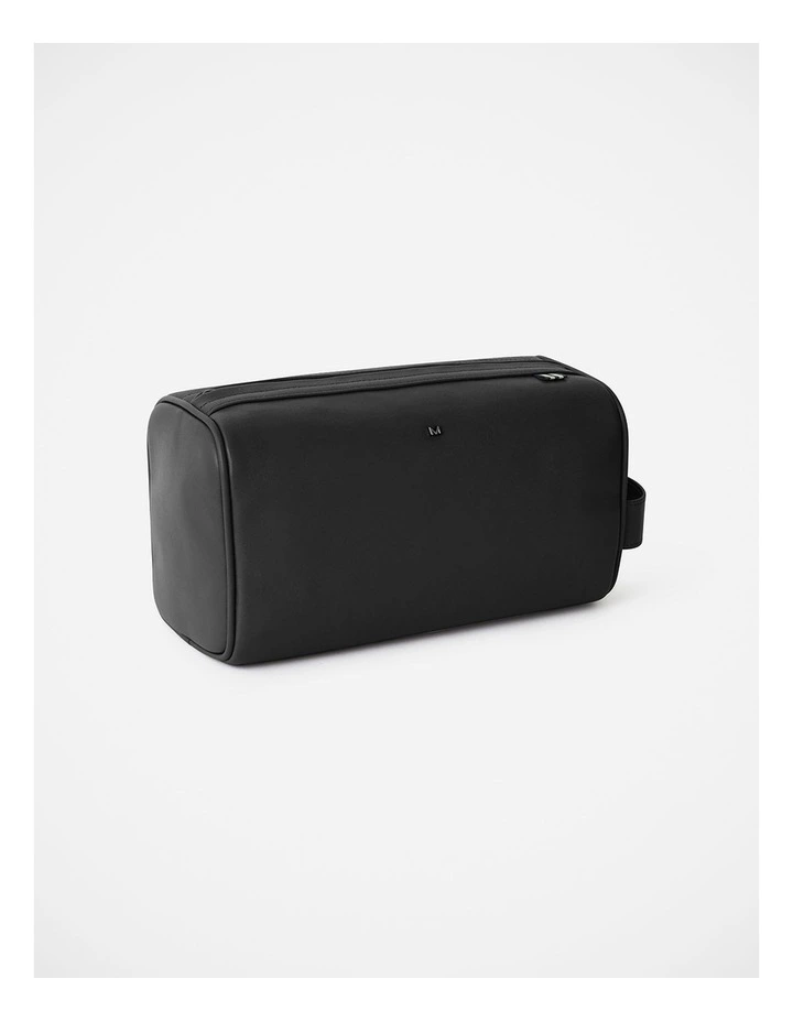 Hayden Leather Washbag in Black image 5