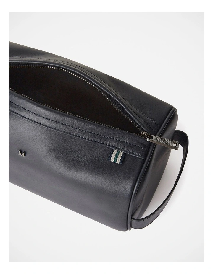 Hayden Leather Washbag in Ink image 2