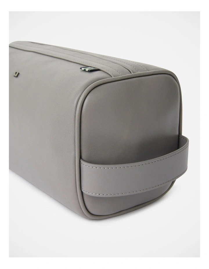 Hayden Leather Washbag in Smoke image 3