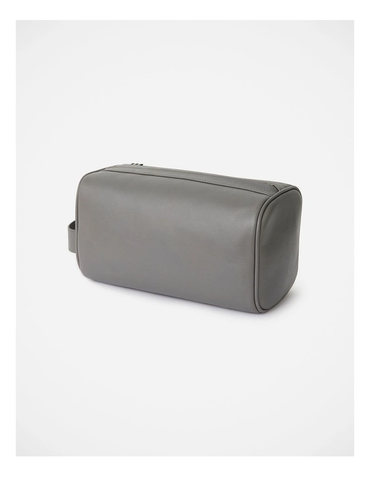 Hayden Leather Washbag in Smoke image 4