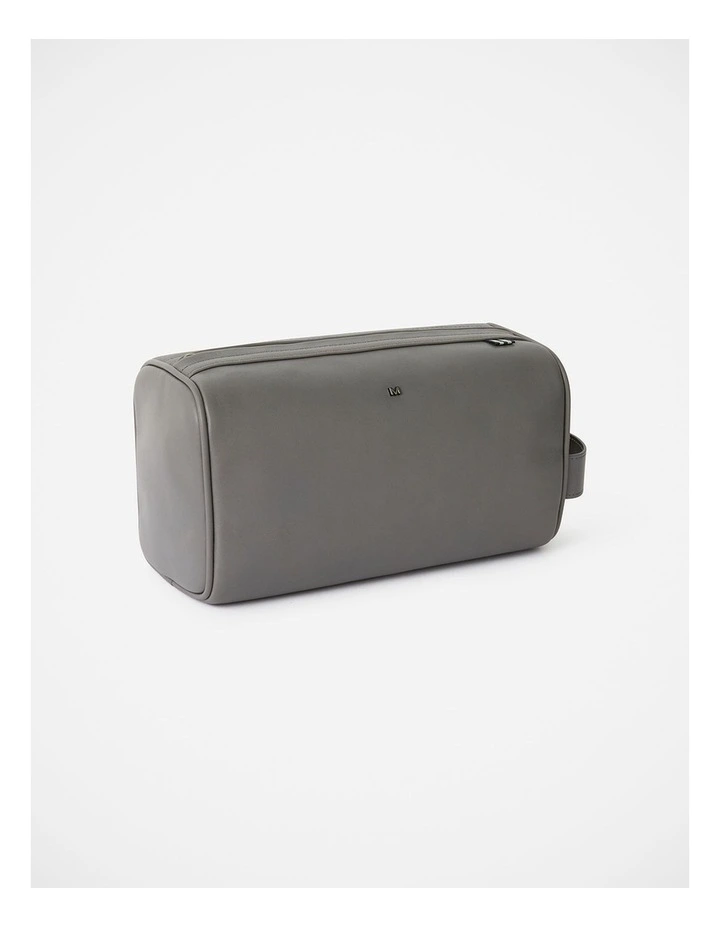 Hayden Leather Washbag in Smoke image 5