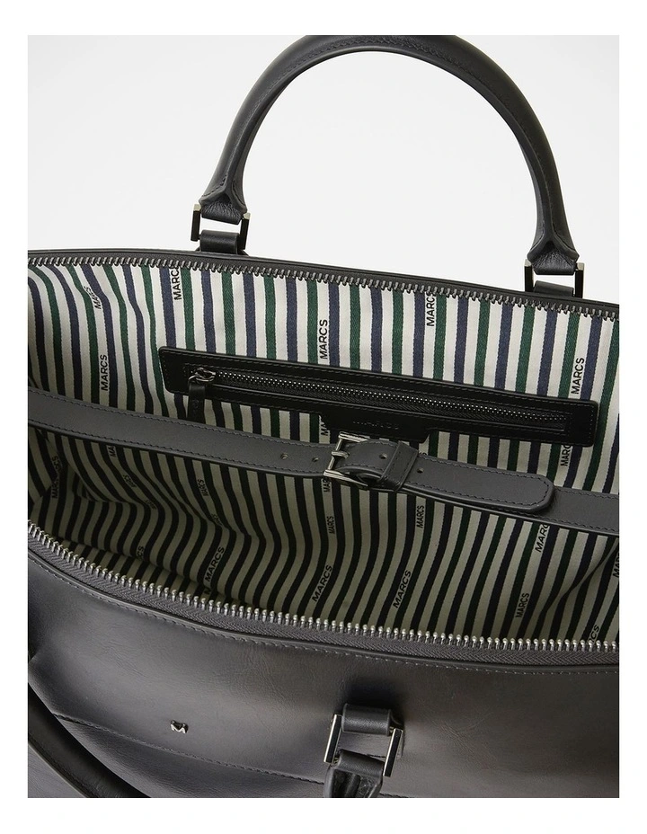 Bellamy Leather Holdall in Black image 4