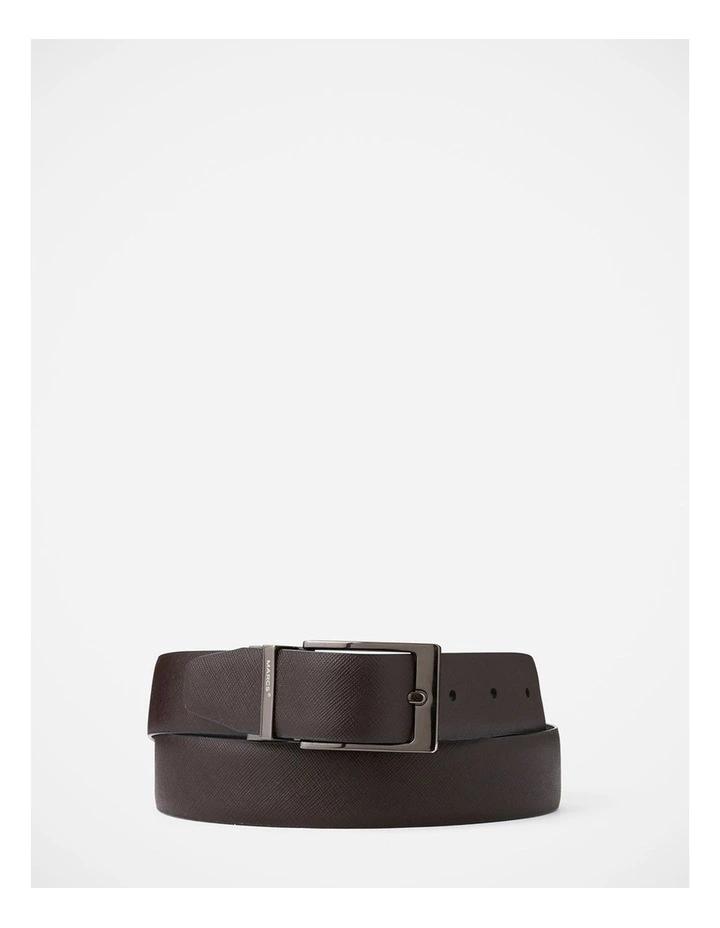 Saffiano Reversible Belt in Black/Brown image 1