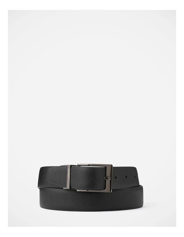 Saffiano Reversible Belt in Black/Brown image 2