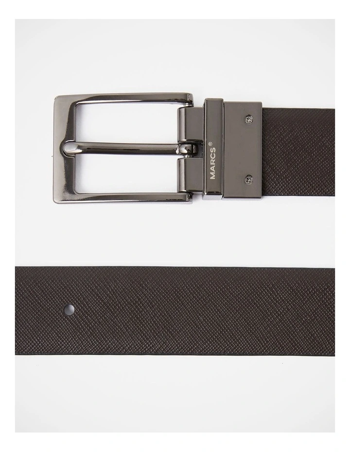 Saffiano Reversible Belt in Black/Brown image 3