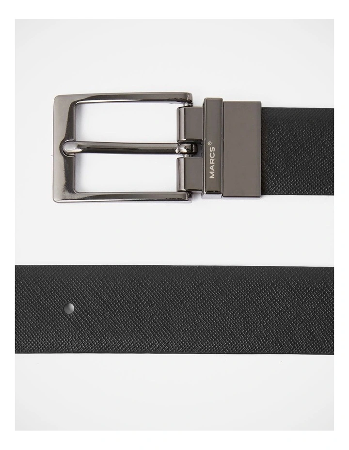 Saffiano Reversible Belt in Black/Brown image 4