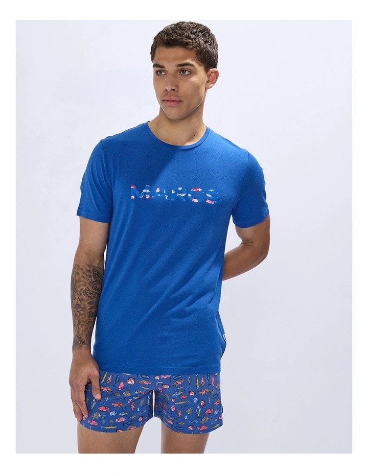 Sea La Vie Pj Short Set in Blue Multi image 1