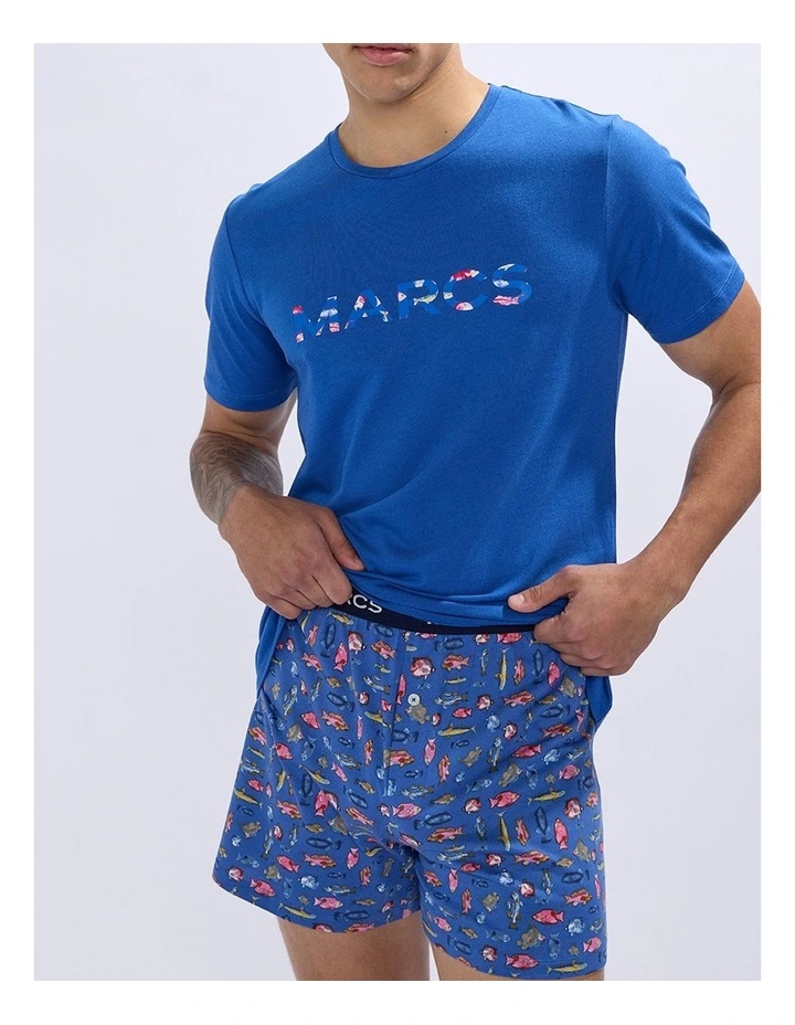 Sea La Vie Pj Short Set in Blue Multi image 2