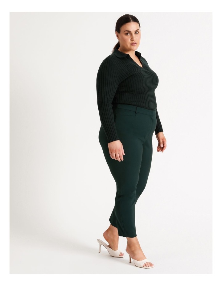 Helena High Rise Full Length Cotton Sateen Pants Forest Green