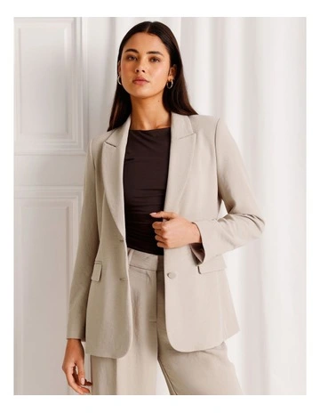 Single Breasted Blazer in Taupe