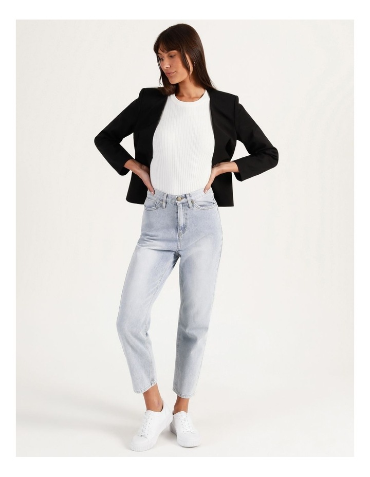 Edge To Edge Cotton Sateen Blazer Black