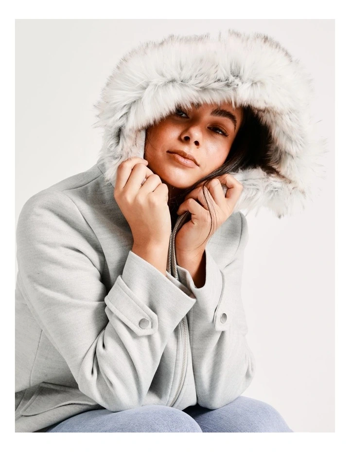 furry hooded parka