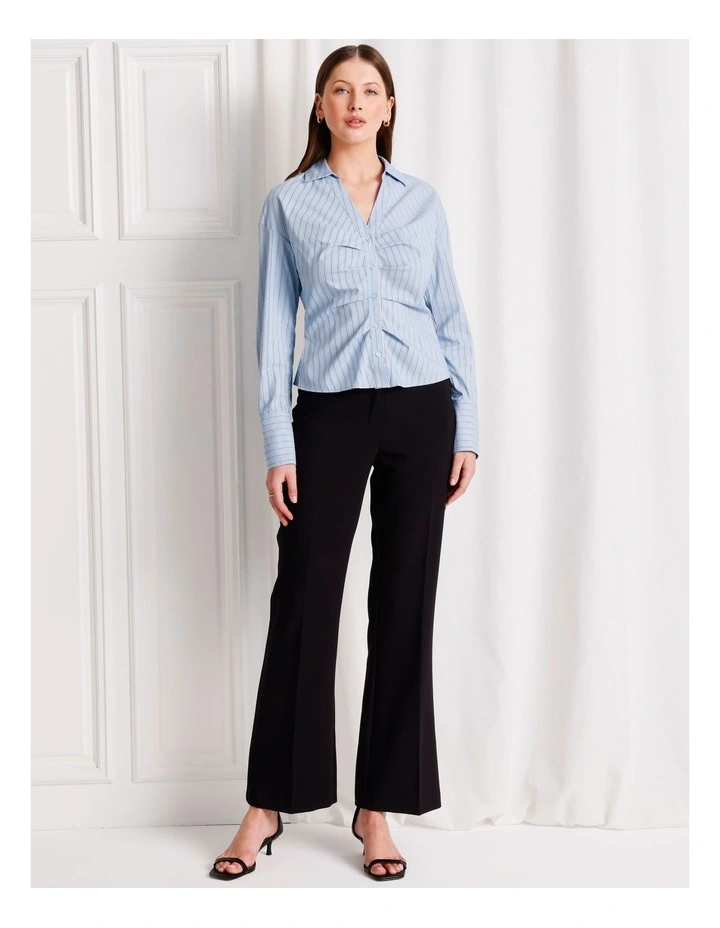 Stripe Poplin Shirt in Blue image 2