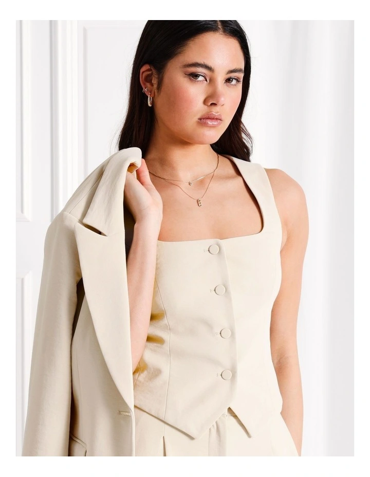 Scoop Neck Vest in Stone image 1