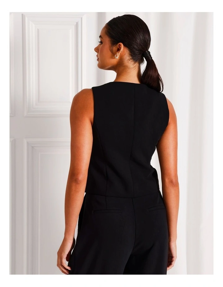 Boat Neck Vest in Black image 6